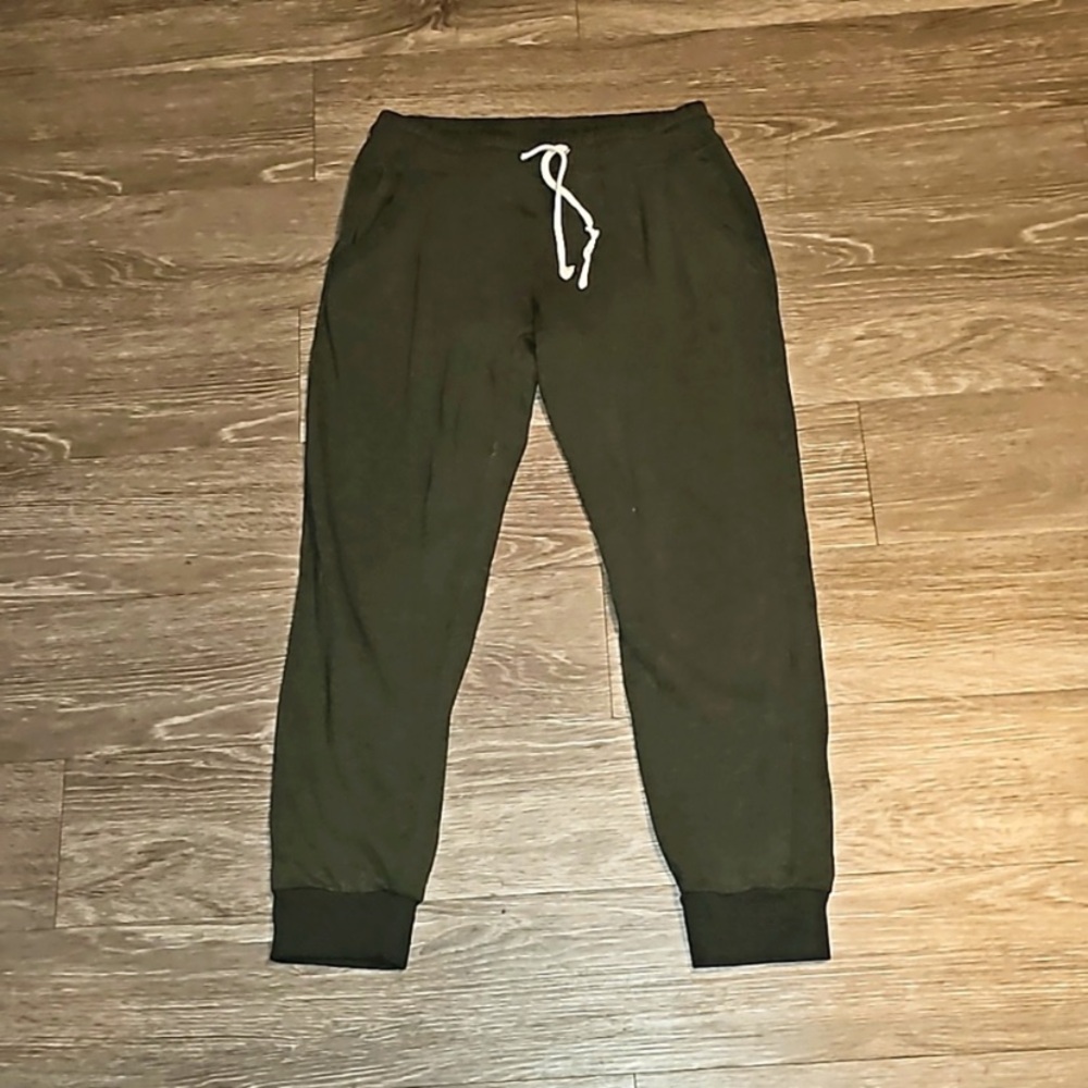 COTTON : ON Women’s Dark Green Jogger Pants with Drawstring Size Medium